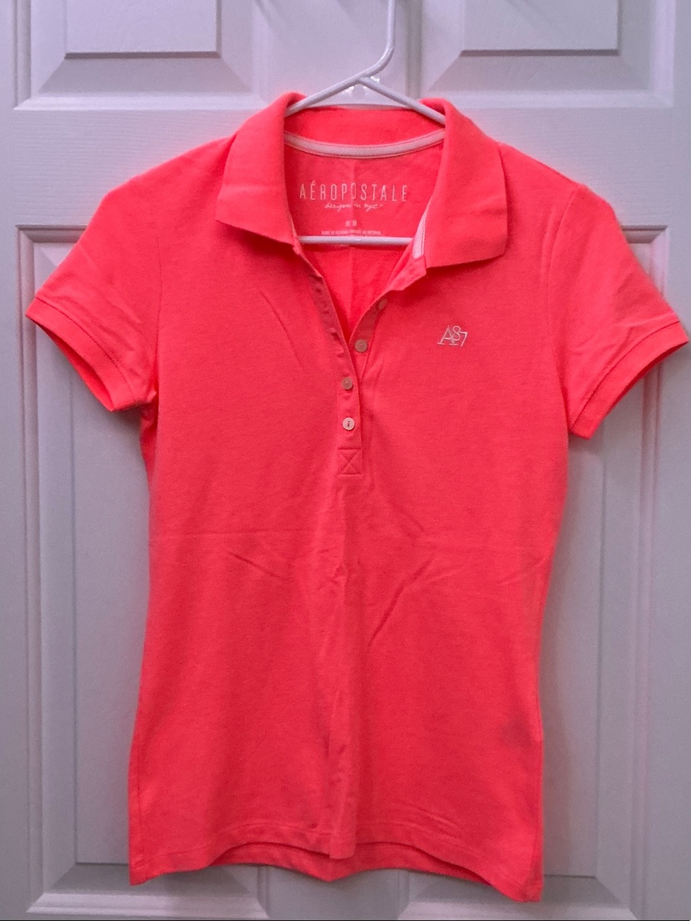 Aeropostale Coral Pink Polo with A87 Embroidery